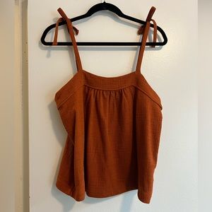 Madewell tank top with tie straps - burnt orange